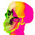 Fractal Glitch Skull Vinyl Car Decal Sticker – Waterproof & UV-Resistant 