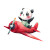 Panda On Airplane Vinyl Car Decal Sticker – Waterproof & UV-Resistant 8"