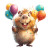 Smiling Capybara With Balloons Vinyl Car Decal Sticker – Waterproof & UV-Resistant 8"