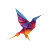 Colorful Origami Bird Vinyl Car Decal Sticker – Waterproof & UV-Resistant 8"