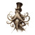 Burtonesque Octopus Vinyl Car Decal Sticker – Waterproof & UV-Resistant 8"