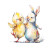 Easter Chick Bunny Vinyl Car Decal Sticker – Waterproof & UV-Resistant 8"