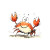 Smiling Cartoon Crab Vinyl Car Decal Sticker – Waterproof & UV-Resistant 8"