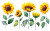 Yellow Watercolor Sunflowers Vinyl Car Decal Sticker – Waterproof & UV-Resistant 8"
