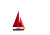 Red Sailboat Vinyl Car Decal Sticker – Waterproof & UV-Resistant 8"