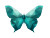 Turquoise Butterfly Logo Vinyl Car Decal Sticker – Waterproof & UV-Resistant 8"