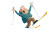 Skiing Man Flailing Vinyl Car Decal Sticker – Waterproof & UV-Resistant 8"