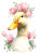 Duck With Flower Wreath Vinyl Car Decal Sticker – Waterproof & UV-Resistant 8"