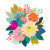 Vibrant Floral Bouquet Vinyl Car Decal Sticker – Waterproof & UV-Resistant 8"
