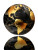 Golden Earth Globe Vinyl Car Decal Sticker – Waterproof & UV-Resistant 8"