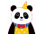 Cartoon Panda Party Vinyl Car Decal Sticker – Waterproof & UV-Resistant 8"