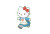 Hello Kitty Walking Vinyl Car Decal Sticker – Waterproof & UV-Resistant 8"