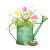 Vintage Watering Can Bouquet Vinyl Car Decal Sticker – Waterproof & UV-Resistant 8"