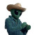 Alien-Cowboy Chic Vinyl Car Decal Sticker – Waterproof & UV-Resistant 8"