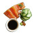 Salmon Sashimi Platter Vinyl Car Decal Sticker – Waterproof & UV-Resistant 8"