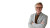 Smiling Middle-Aged Man Vinyl Car Decal Sticker – Waterproof & UV-Resistant 8"