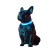 Glowing Blue Collar Bulldog Vinyl Car Decal Sticker – Waterproof & UV-Resistant 8"