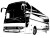 Modified Bus Silhouette Vinyl Car Decal Sticker – Waterproof & UV-Resistant 8"
