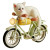 White Kitten Bike Vinyl Car Decal Sticker – Waterproof & UV-Resistant 8"