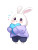 Chibi Bunny Hugging Heart Vinyl Car Decal Sticker – Waterproof & UV-Resistant 8"