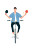 Biking Ping Pong Man Vinyl Car Decal Sticker – Waterproof & UV-Resistant 8"