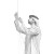 Emirati Man Pulling Vinyl Car Decal Sticker – Waterproof & UV-Resistant 8"