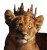 Crowned Lion Cub Vinyl Car Decal Sticker – Waterproof & UV-Resistant 8"