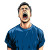 Angry Shouting Man V2 Vinyl Car Decal Sticker – Waterproof & UV-Resistant 8"