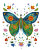 Floral Butterfly V3 Vinyl Car Decal Sticker – Waterproof & UV-Resistant 8"