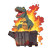 Angry T-Rex Emerges Vinyl Car Decal Sticker – Waterproof & UV-Resistant 8"
