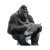 Gorilla Reading Newspaper Vinyl Car Decal Sticker – Waterproof & UV-Resistant 8"