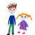 Childhood Friends Walking Vinyl Car Decal Sticker – Waterproof & UV-Resistant 8"