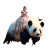 Lovely Panda Ride Vinyl Car Decal Sticker – Waterproof & UV-Resistant 8"