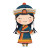 Mongolian Girl Cartoon Vinyl Car Decal Sticker – Waterproof & UV-Resistant 8"