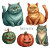 Chubby Halloween Cats Vinyl Car Decal Sticker – Waterproof & UV-Resistant 8"
