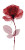 Red Bloomed Rose Vinyl Car Decal Sticker – Waterproof & UV-Resistant 8"