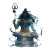 Divine Ash-Blue God Vinyl Car Decal Sticker – Waterproof & UV-Resistant 8"