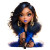 Chibi African American Woman V3 Vinyl Car Decal Sticker – Waterproof & UV-Resistant 8"