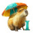 Capybara Beach Umbrella Vinyl Car Decal Sticker – Waterproof & UV-Resistant 8"