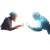 Futuristic Pixel Hands Vinyl Car Decal Sticker – Waterproof & UV-Resistant 8"