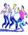 Dancing Haring Figures Vinyl Car Decal Sticker – Waterproof & UV-Resistant 8"