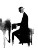 Pianist Silhouette Vinyl Car Decal Sticker – Waterproof & UV-Resistant 8"