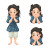 Cute Cartoon Girl V21 Vinyl Car Decal Sticker – Waterproof & UV-Resistant 8"