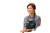 Smiling Saleswoman Handing Shopping Vinyl Car Decal Sticker – Waterproof & UV-Resistant 8"