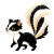 Skunk Pixel Icon Vinyl Car Decal Sticker – Waterproof & UV-Resistant 8"