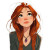 Copper-Haired Portrait Vinyl Car Decal Sticker – Waterproof & UV-Resistant 8"