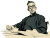 Chinese Lecturer Illustration Vinyl Car Decal Sticker – Waterproof & UV-Resistant 8"