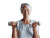 Elderly Woman Exercising Vinyl Car Decal Sticker – Waterproof & UV-Resistant 8"