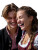 Bavarian Couple Laughing Vinyl Car Decal Sticker – Waterproof & UV-Resistant 8"