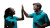 High Five Duo Vinyl Car Decal Sticker – Waterproof & UV-Resistant 8"